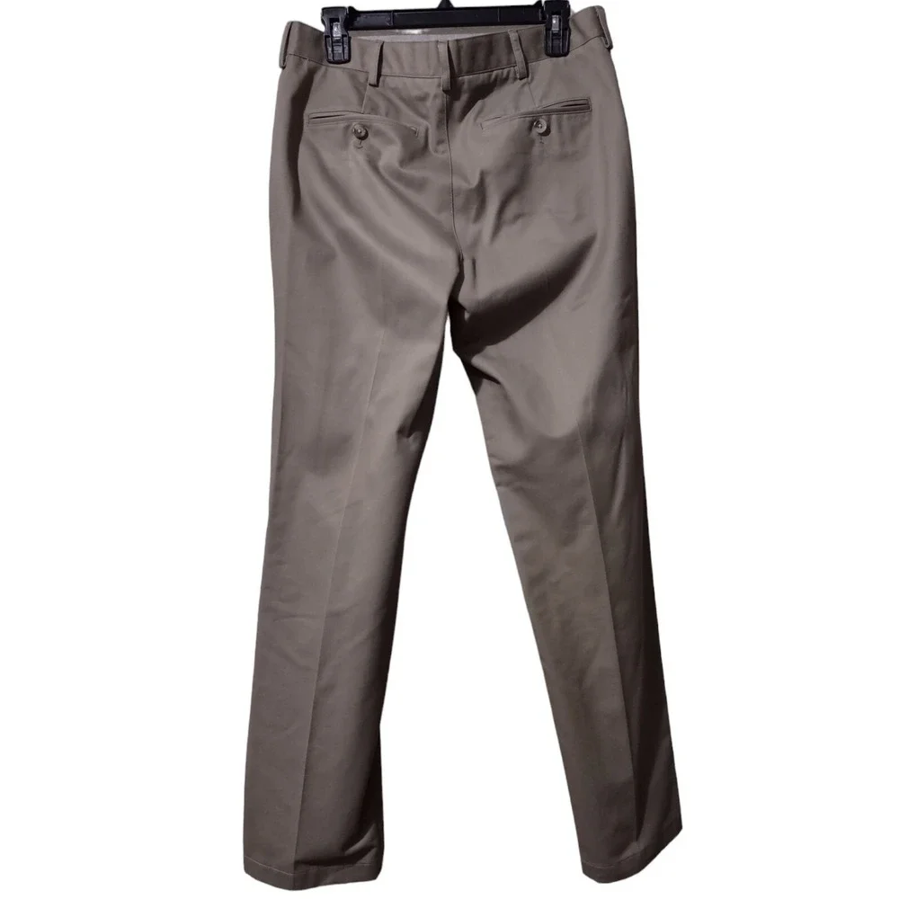 Lands' End Pants Men's Size 33‎ Khaki Pants Tailored Fit Dark Beige 4 Pockets